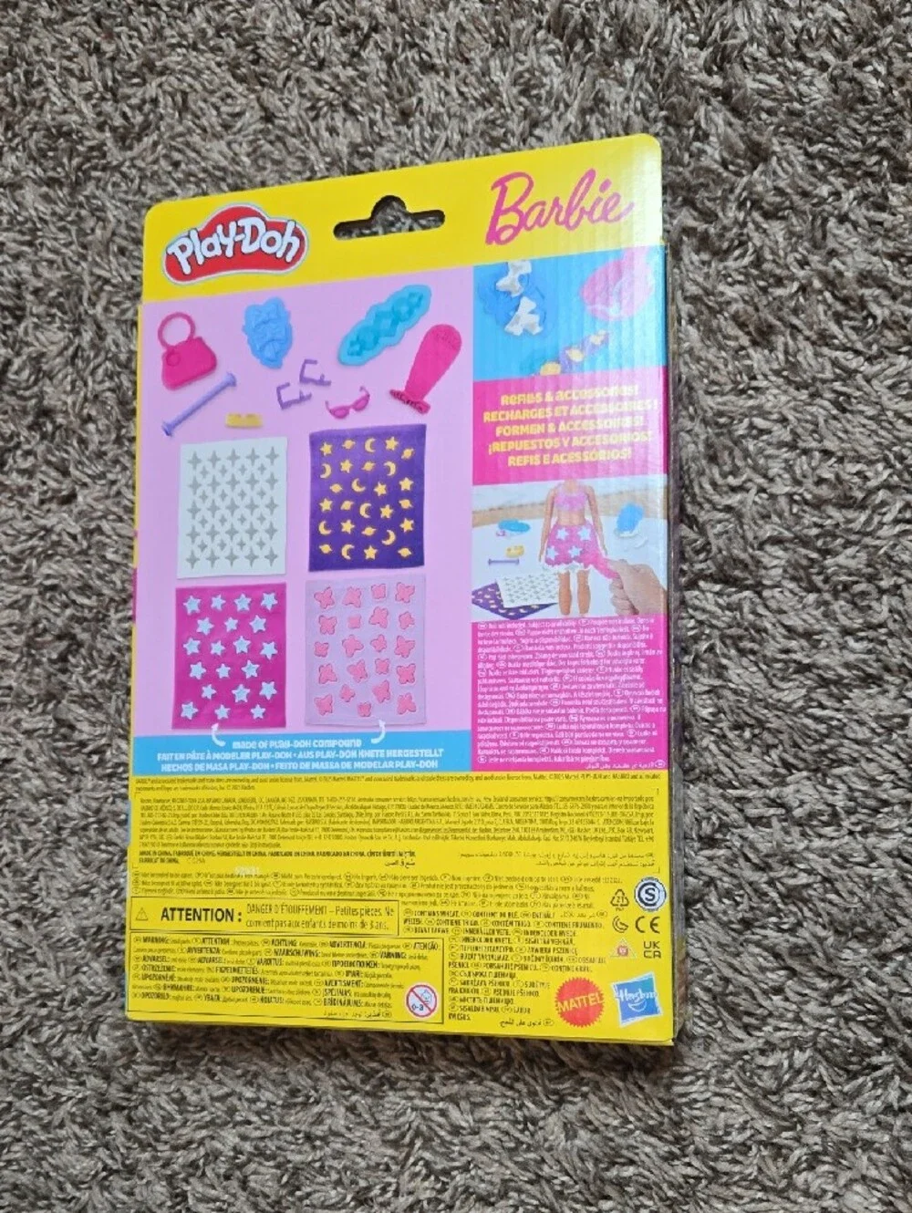 Barbie Play Doh Fashions Mattel Sparkles & Gems Pattern Sheets Hasbro Toy